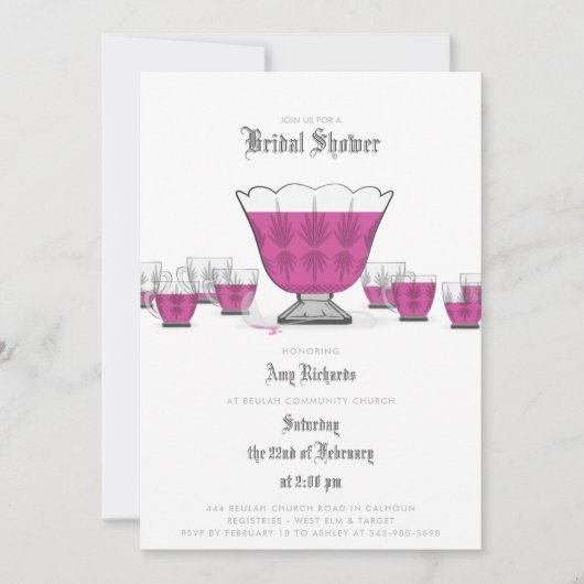 Crystal Punch Bowl Invitation de douche nuptiale (Devant)