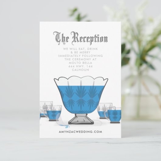 Crystal Punch Bowl-opnamekaart RSVP Kaartje (Staand voorkant)