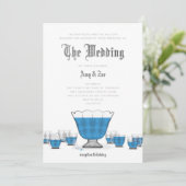 Crystal Punch Bowl Wedding Invitation Kaart (Staand voorkant)