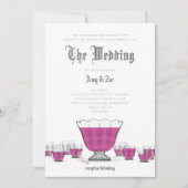 Crystal Punch Bowl Wedding Invitation Kaart (Voorkant)