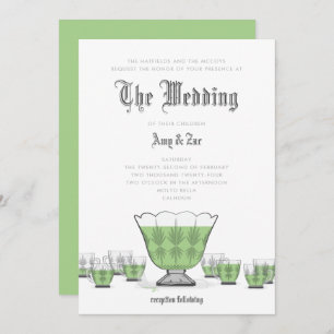 Crystal Punch Bowl Wedding Invitation Kaart