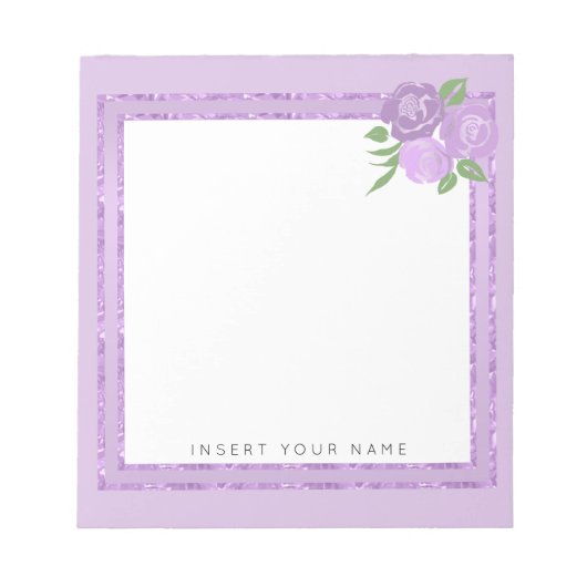 Crystal Purple et Bloc-notes Rose 5,5 pouces x 6 p (Devant)