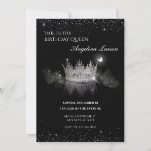 Crystal Queen Crown verjaardagsuitnodiging Kaart