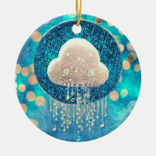 Crystal Rain Cloud Keramisch Ornament (Voorkant)
