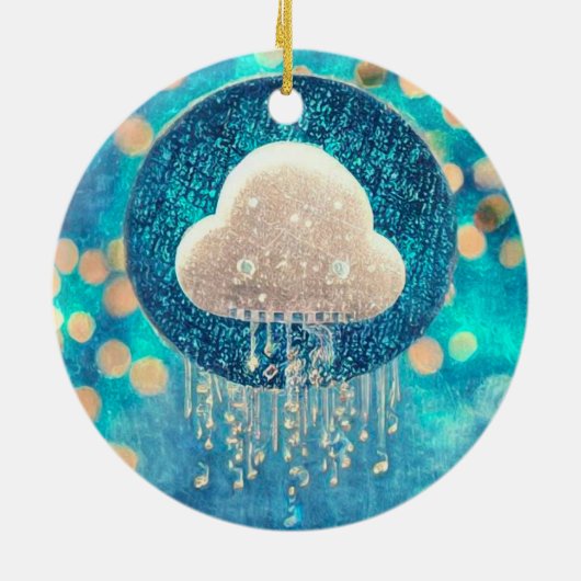 Crystal Rain Cloud Keramisch Ornament (Achterkant)