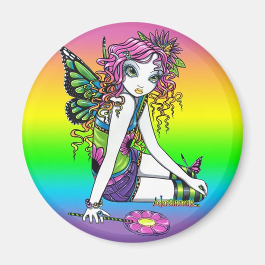 "Crystal" Rainbow Candy Fairy Art Magnet (Devant)