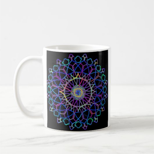 Crystal Rainbow Mandala Koffiemok (Links)