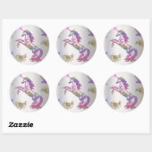 Crystal Rainbow Unicorns Ronde Sticker (Vel)
