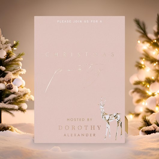 Crystal Reindeer Foil Noël Invitation