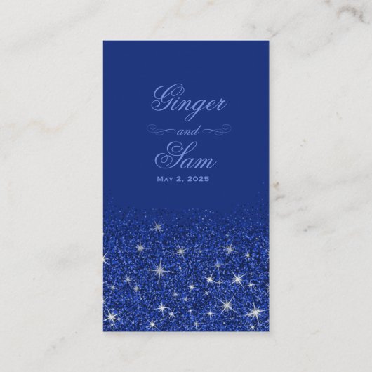 Crystal Sapphire Parties scintillant Mariage carte (Dos)
