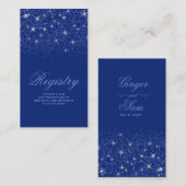 Crystal Sapphire Parties scintillant Mariage carte (Devant / Derrière)