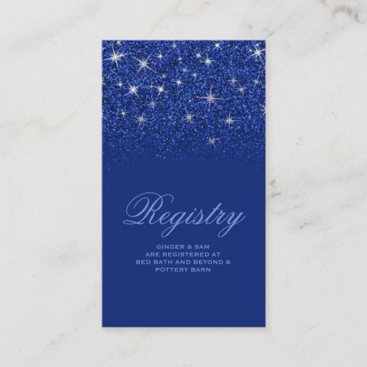 Crystal Sapphire Parties scintillant Mariage carte (Devant)