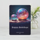 Crystal Snowballs Christmas Holiday Card Feestdagenkaart (Staand voorkant)