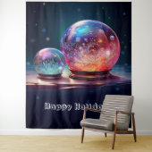 Crystal Snowballs Holiday Backdrop Wandkleed (In situ)