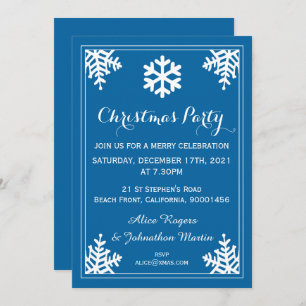Crystal Snowflake Fête de Noël Invitation