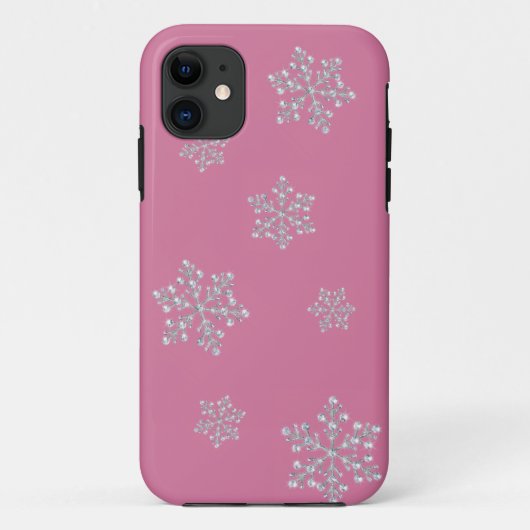 Crystal Snowflake iPhone 5 Hoesje (roze) (Achterkant)