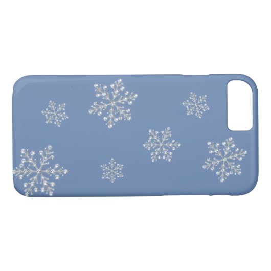 Crystal Snowflake iPhone 7 coque (bleu) (Dos (Horizontal))