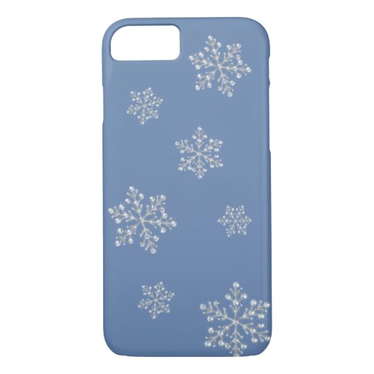 Crystal Snowflake iPhone 7 coque (bleu) (Dos)