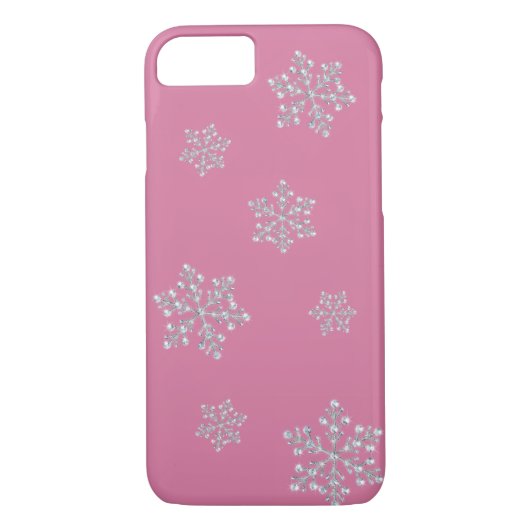 Crystal Snowflake iPhone 7 hoesje (roze) (Achterkant)