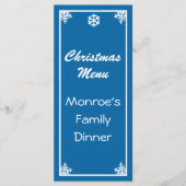 Crystal Snowflake-kerstmenu Menu (Voorkant)