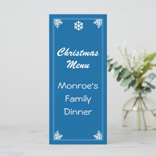 Crystal Snowflake-kerstmenu Menu (Staand voorkant)