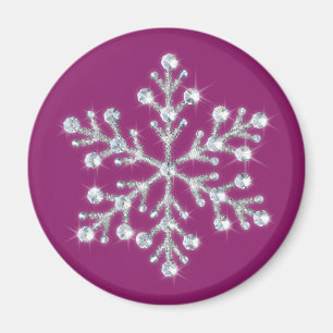 Crystal Snowflake Magnet (blauw) Magneet