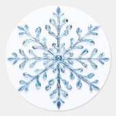 Crystal Snowflake-ontwerp Ronde Sticker (Voorkant)