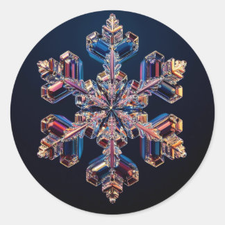 Crystal Snowflake-ontwerp Ronde Sticker
