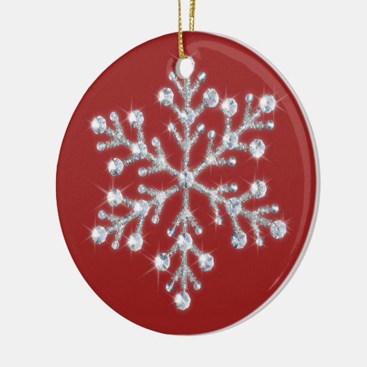 Crystal Snowflake Ornament (rood) (Links)