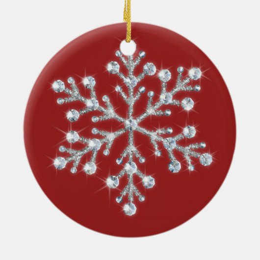 Crystal Snowflake Ornament (rood) (Achterkant)