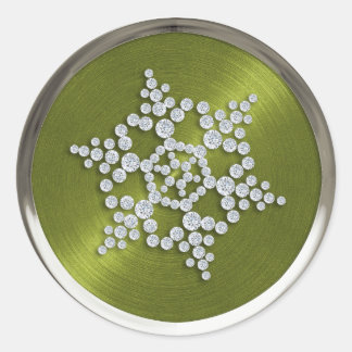 Crystal Snowflake over groene zegel