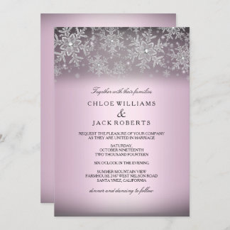 Crystal Snowflake Pink Winter Weddenschap Kaart