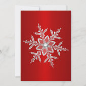 Crystal Snowflake Red Christmas Party Invitation (Dos)