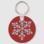 Crystal Snowflake Sleutelhanger (rood) (Voorkant)