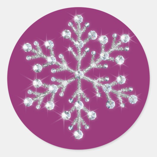 Crystal Snowflake Sticker (magenta) (Voorkant)