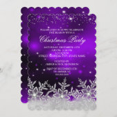 Crystal Snowflake violet Invitation de la fête de  (Devant / Derrière)