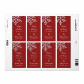 Crystal Snowflake Wijnlabel (rood) Etiket (Full Sheet)