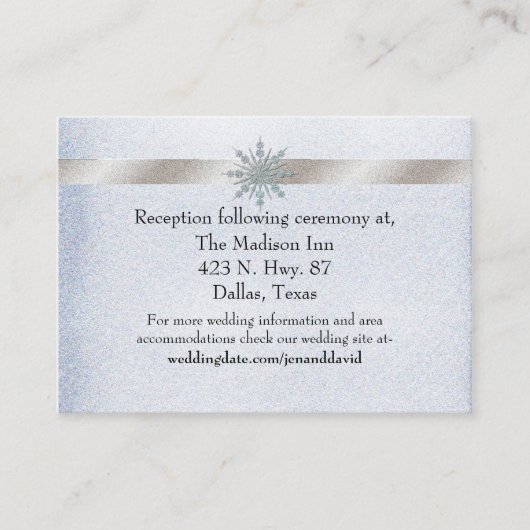 Crystal Snowflake Winter Wedding Enclosure Kaart (Voorkant)