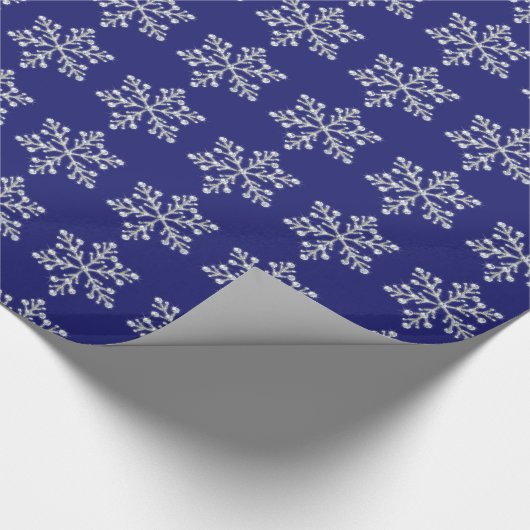 Crystal Snowflake Wrapping Paper - blauw Cadeaupapier (Hoek)