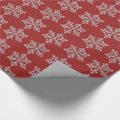 Crystal Snowflake Wrapping Paper - red Cadeaupapier (Hoek)