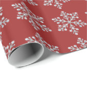 Crystal Snowflake Wrapping Paper - red Cadeaupapier (Rol Hoek)
