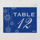 Crystal snowflakes bleu mariage numéro de table (Dos)