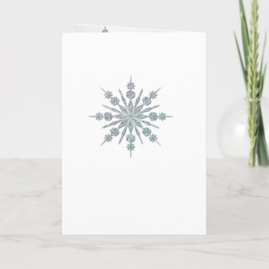 Crystal Snowflakes Invitation pliée Mariage (Dos)