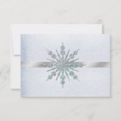 Crystal Snowflakes Mariage d'hiver RSVP (Devant)