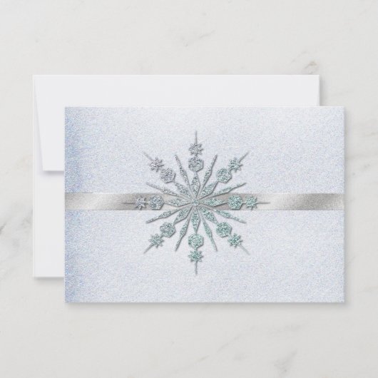 Crystal Snowflakes Mariage d'hiver RSVP (Devant)