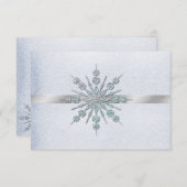 Crystal Snowflakes Mariage d'hiver RSVP (Devant / Derrière)