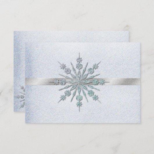Crystal Snowflakes Mariage d'hiver RSVP (Devant / Derrière)