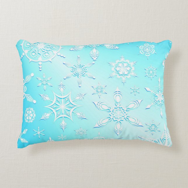Crystal Snowflakes Pattern Accent Kussen (Voorkant)