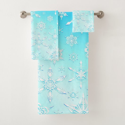 Crystal Snowflakes Pattern Bad Handdoek (Insitu)