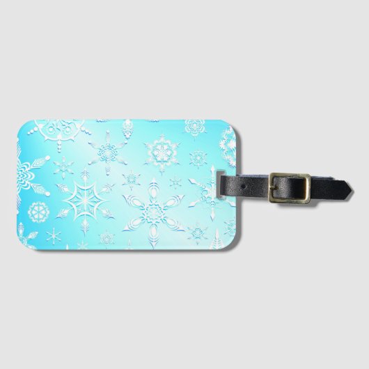 Crystal Snowflakes Pattern Bagagelabel (Voorkant (horizontaal))